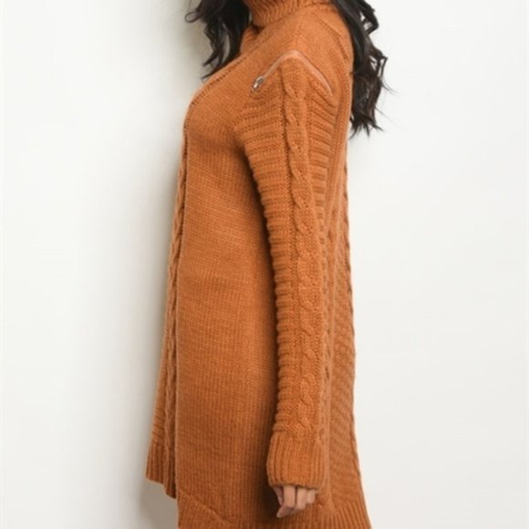 Chunky knit cable sweater dress - Picture 3 of 5